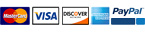Major Credit Cards and Paypal